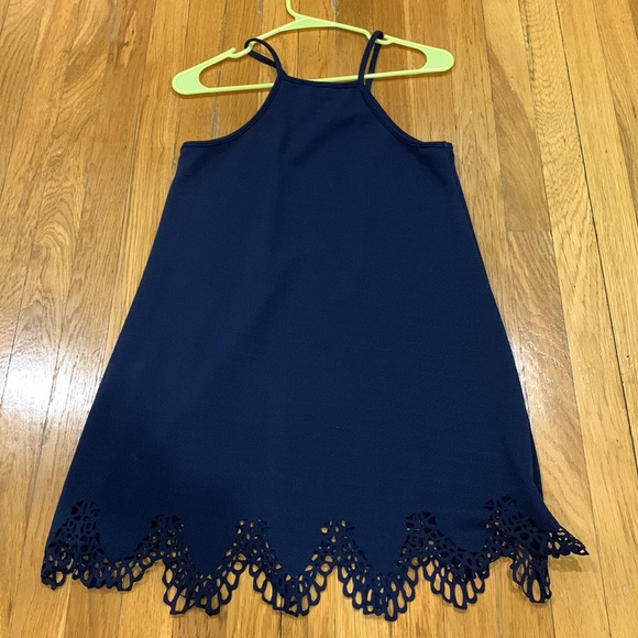 Peach Royal Spaghetti Strap Dress w/ Decorative Hem, Size M - Picture 4 of 7